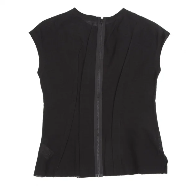 ヨウジヤマモト ファムYohji Yamamoto FEMME ランダムタックバックジップノースリーブトップス 黒2 K-130855_008