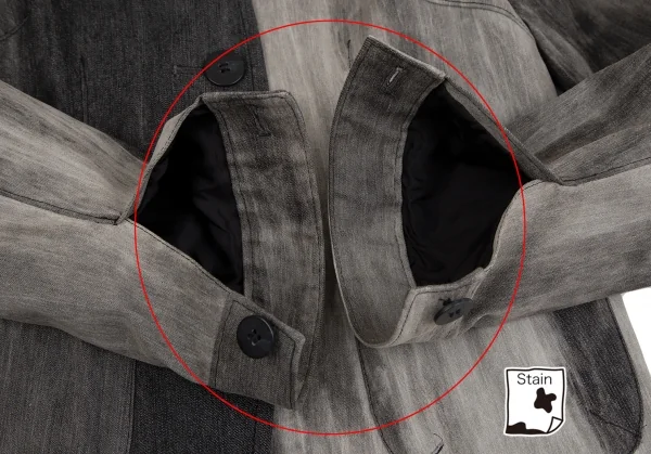 センソユニコt.b SENSOUNICO コットンナイロングラデーションバンドカラージャケット 黒グレー38 K-130872_011