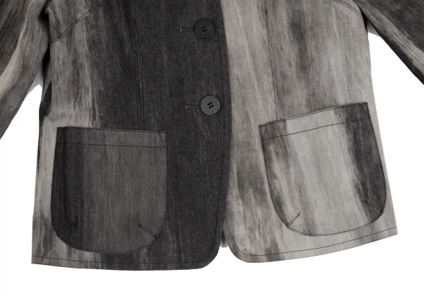 センソユニコt.b SENSOUNICO コットンナイロングラデーションバンドカラージャケット 黒グレー38 K-130872_012