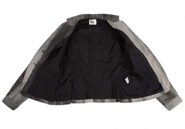 センソユニコt.b SENSOUNICO コットンナイロングラデーションバンドカラージャケット 黒グレー38 K-130872_014