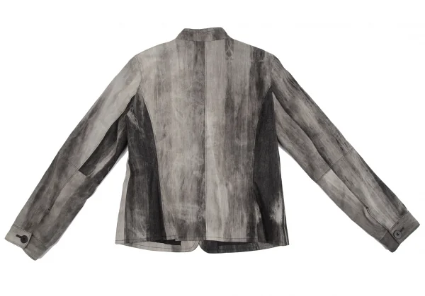 センソユニコt.b SENSOUNICO コットンナイロングラデーションバンドカラージャケット 黒グレー38 K-130872_015