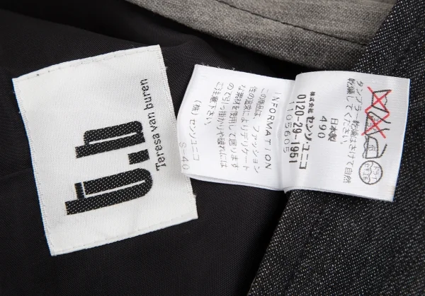 センソユニコt.b SENSOUNICO コットンナイロングラデーションバンドカラージャケット 黒グレー38 K-130872_019