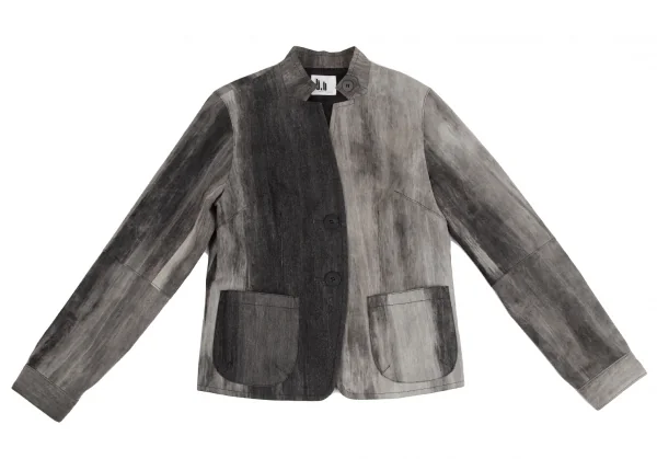 センソユニコt.b SENSOUNICO コットンナイロングラデーションバンドカラージャケット 黒グレー38 K-130872_002