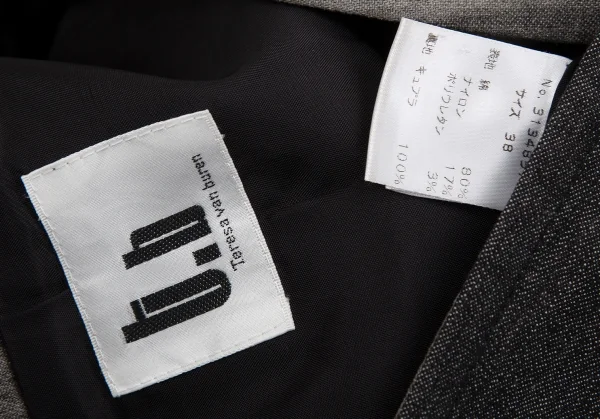 センソユニコt.b SENSOUNICO コットンナイロングラデーションバンドカラージャケット 黒グレー38 K-130872_020