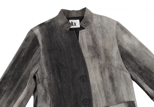 センソユニコt.b SENSOUNICO コットンナイロングラデーションバンドカラージャケット 黒グレー38 K-130872_003