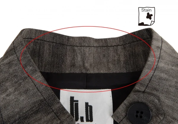 センソユニコt.b SENSOUNICO コットンナイロングラデーションバンドカラージャケット 黒グレー38 K-130872_005