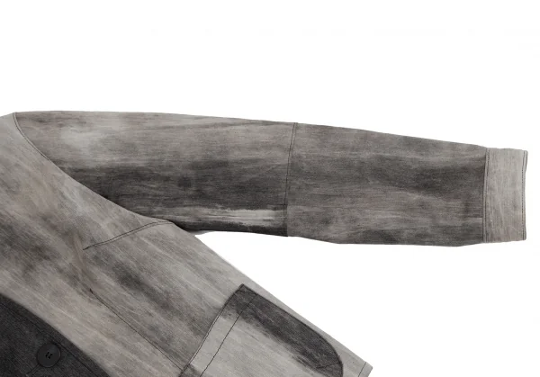 センソユニコt.b SENSOUNICO コットンナイロングラデーションバンドカラージャケット 黒グレー38 K-130872_008