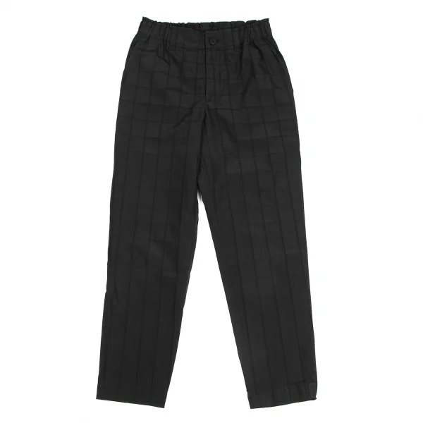 イッセイミヤケISSEY MIYAKE 格子織りスタンドカラーセットアップスーツ 黒S位 1 K-130889_014