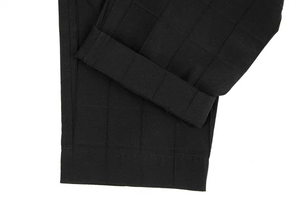 イッセイミヤケISSEY MIYAKE 格子織りスタンドカラーセットアップスーツ 黒S位 1 K-130889_018