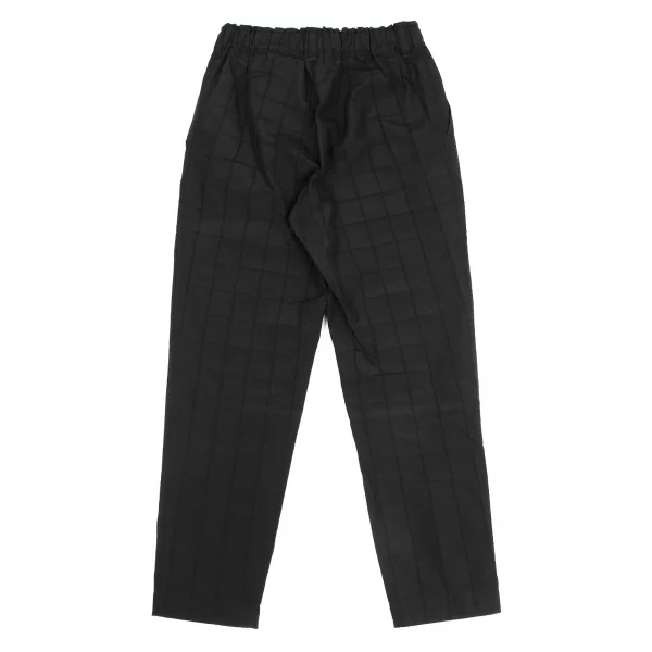 イッセイミヤケISSEY MIYAKE 格子織りスタンドカラーセットアップスーツ 黒S位 1 K-130889_019