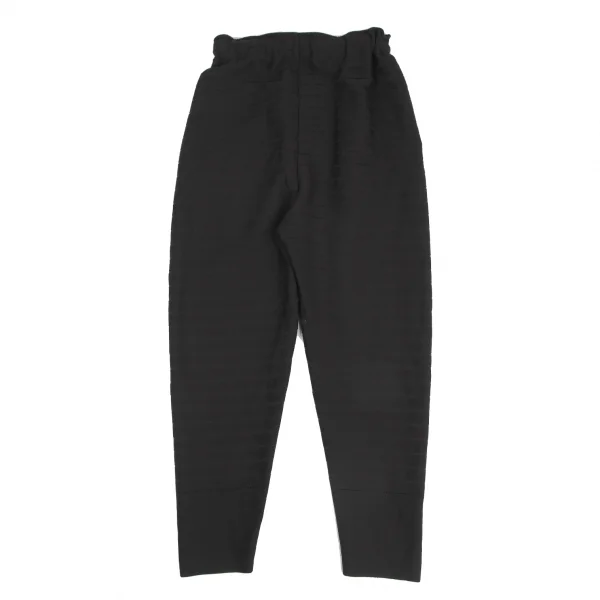イッセイミヤケISSEY MIYAKE ポリナイロンストレッチボーダーイージーパンツ 黒1 K-130890_011