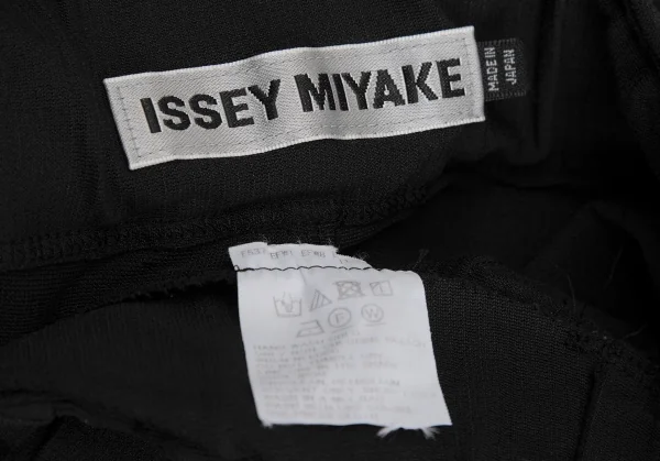 イッセイミヤケISSEY MIYAKE ポリナイロンストレッチボーダーイージーパンツ 黒1 K-130890_014