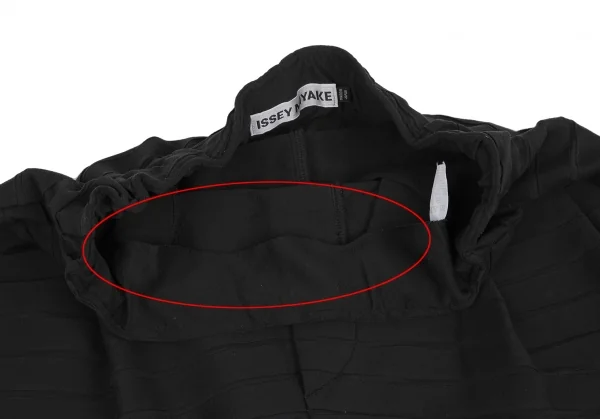 イッセイミヤケISSEY MIYAKE ポリナイロンストレッチボーダーイージーパンツ 黒1 K-130890_005