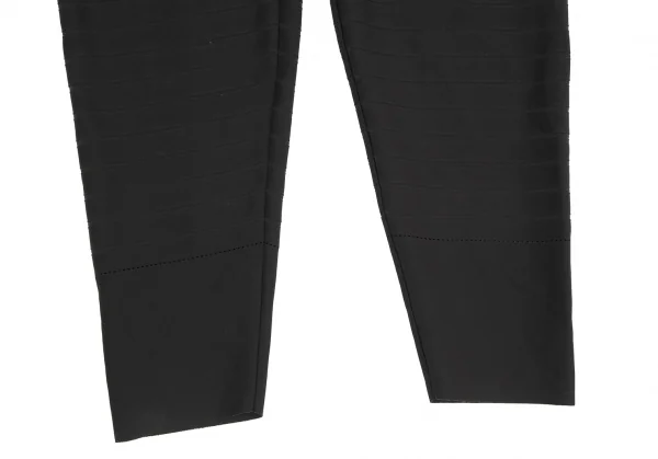 イッセイミヤケISSEY MIYAKE ポリナイロンストレッチボーダーイージーパンツ 黒1 K-130890_008