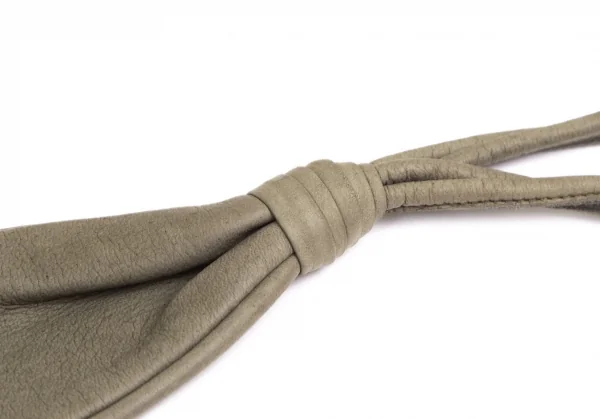 イッセイミヤケISSEY MIYAKEレザーストラップデザインベルト カーキM K-130921_004