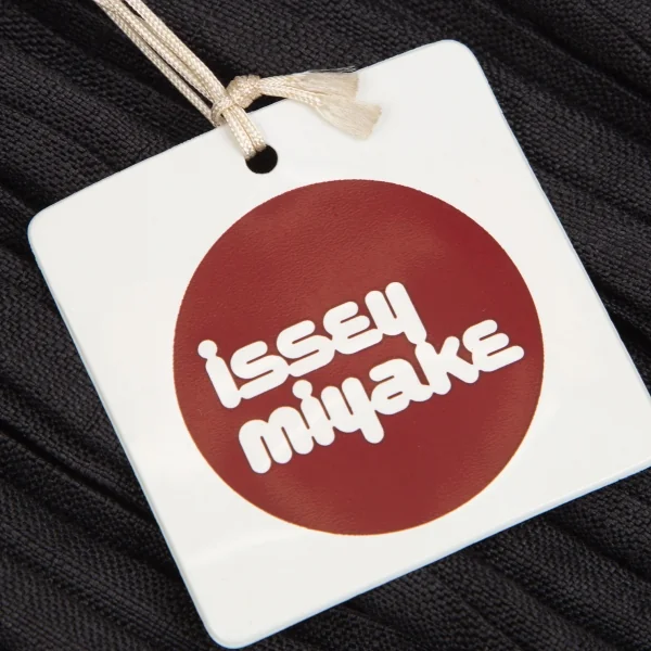 イッセイミヤケISSEY MIYAKEリネンシワプリーツ切替ベルト 黒M K-130923_010