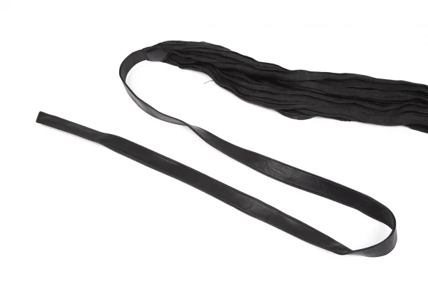 イッセイミヤケISSEY MIYAKEリネンシワプリーツ切替ベルト 黒M K-130923_007