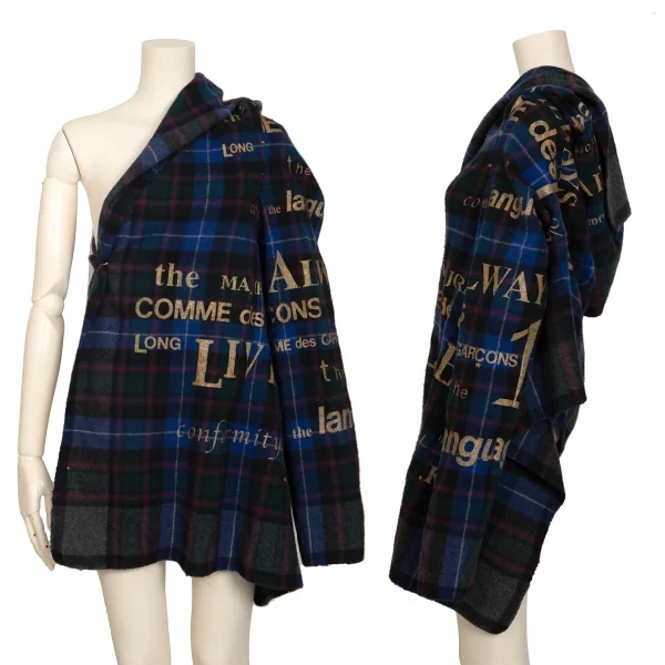 COMME des GARCONS Printed Check Harf Sleeve Jacket Blue,Green S-M K-130926_001
