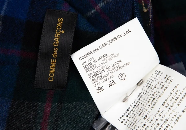 COMME des GARCONS Printed Check Harf Sleeve Jacket K-130926_017