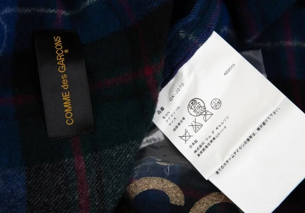 COMME des GARCONS Printed Check Harf Sleeve Jacket K-130926_018