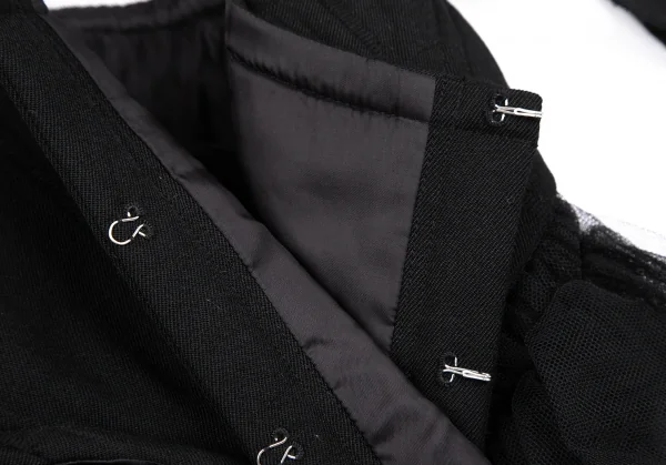 コムデギャルソンCOMME des GARCONS薔薇刺繍ネット切替デザインジャケット 黒M K-130927_013