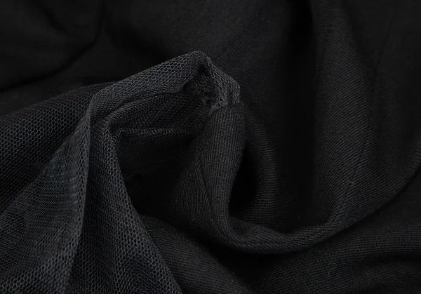 コムデギャルソンCOMME des GARCONS薔薇刺繍ネット切替デザインジャケット 黒M K-130927_018