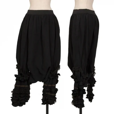 COMME des GARCONS Dyed Poly Fulling Frill Dropped Crotch Pants