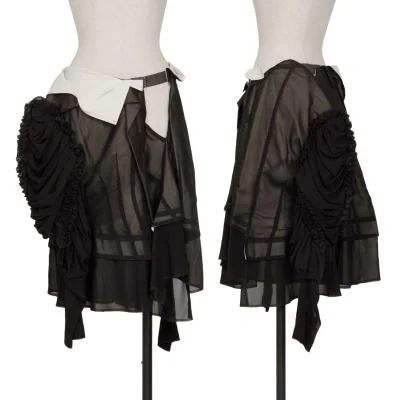 COMME des GARCONS Chiffon Sleeves Pasted Asymmetry Skirt
