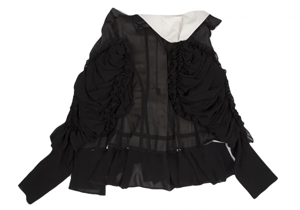 COMME des GARCONS Chiffon Sleeves Pasted Asymmetry Skirt K-130944_010