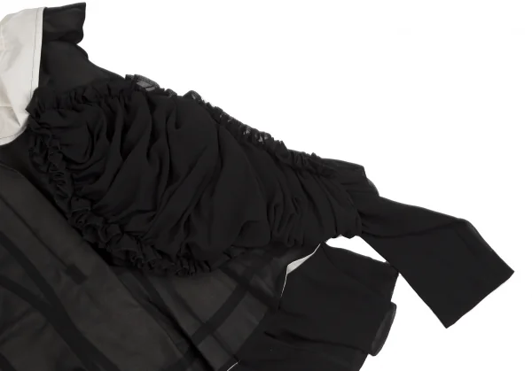COMME des GARCONS Chiffon Sleeves Pasted Asymmetry Skirt K-130944_013