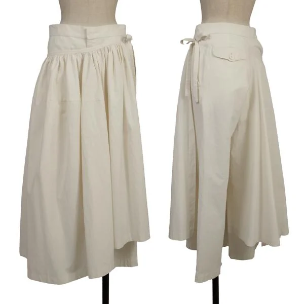 COMME des GARCONS Wrap Skirt Sheeting Pants Ivory M K-130945_001