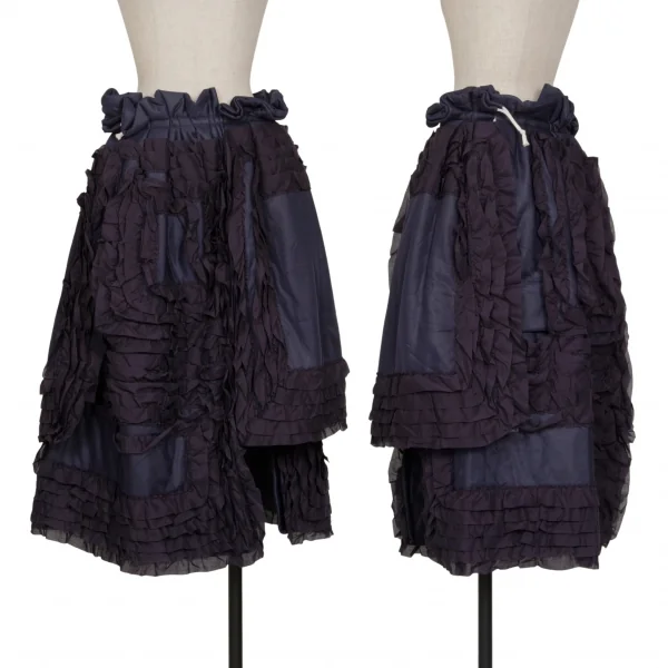 COMME des GARCONS Frill Design Poly Skirt Navy SS K-130946_001