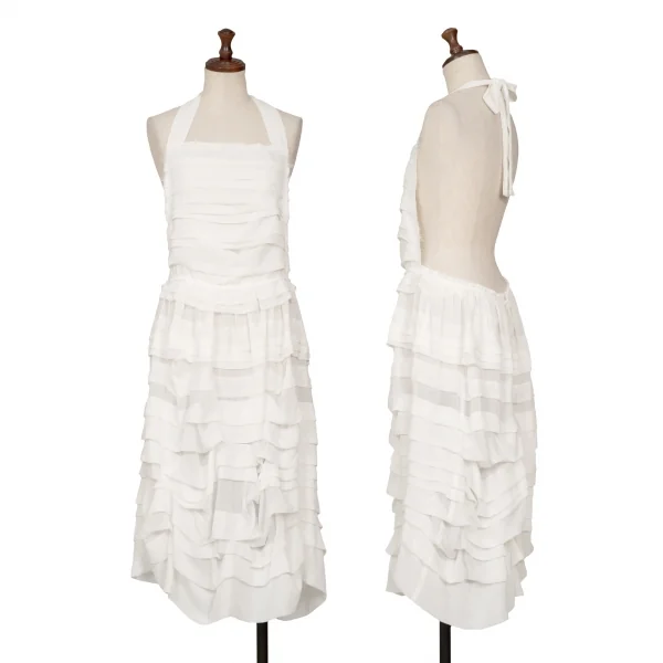 COMME des GARCONS One Shoulder Chiffon Tiered Dress White M K-130950_001