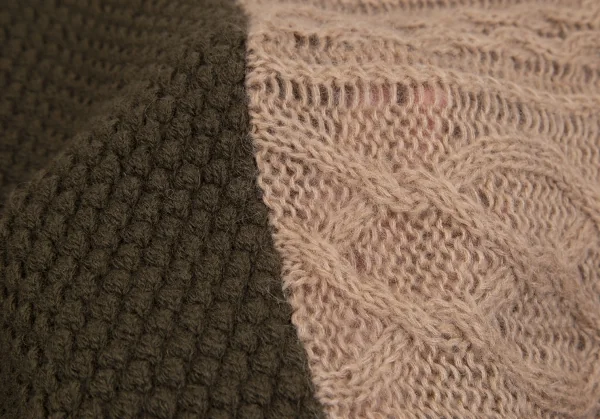 スナオクワハラsunao kuwahara パターン切替フーディーニットカーディガン モカオリーブM K-130959_012