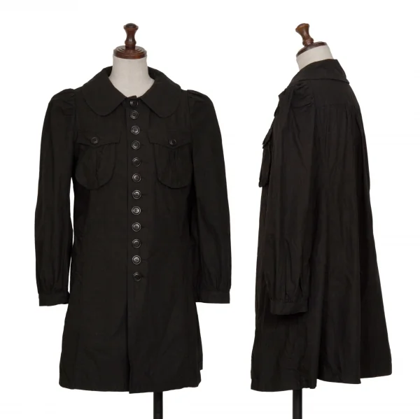 sunaokuwahara Button Design Cotton Shirt Coat Black M K-130960_001