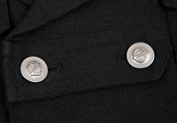 スナオクワハラsunao kuwahara ウール混フロントギャザーデザインワイドスリーブジャケット 黒M K-130962_005