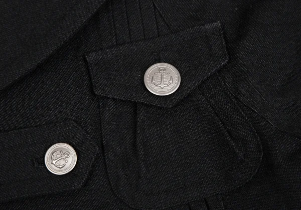 スナオクワハラsunao kuwahara ウール混フロントギャザーデザインワイドスリーブジャケット 黒M K-130962_006