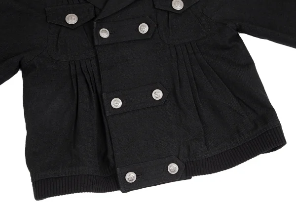 スナオクワハラsunao kuwahara ウール混フロントギャザーデザインワイドスリーブジャケット 黒M K-130962_009