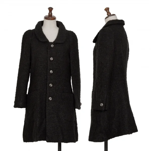 スナオクワハラsunao kuwahara メタルボタンウールニットコート 黒M K-130969_001