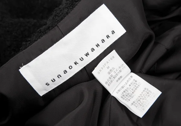 スナオクワハラsunao kuwahara メタルボタンウールニットコート 黒M K-130969_014