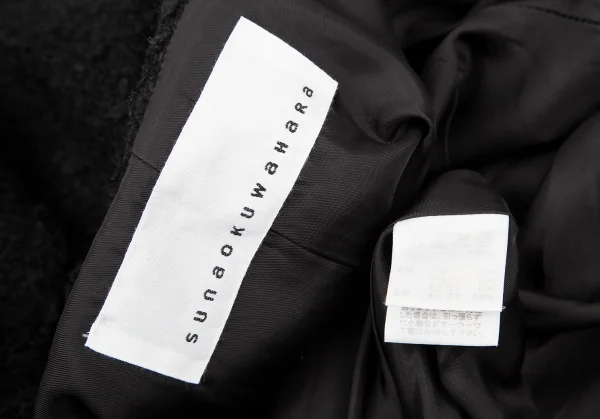 スナオクワハラsunao kuwahara メタルボタンウールニットコート 黒M K-130969_015