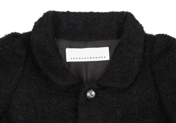 スナオクワハラsunao kuwahara メタルボタンウールニットコート 黒M K-130969_003