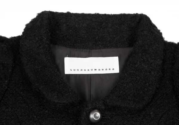 スナオクワハラsunao kuwahara メタルボタンウールニットコート 黒M K-130969_004