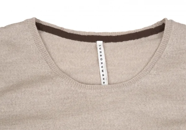 スナオクワハラsunao kuwahara ウール裾ドットフリルチュールレイヤードニットセーター ベージュM K-130975_003