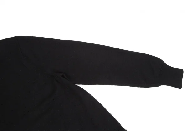 スナオクワハラsunao kuwahara ウール裾ドットフリルチュールレイヤードニットセーター 黒M K-130976_004