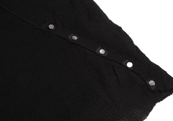 スナオクワハラsunao kuwahara コットンボタンデザインメッシュニットセーター 黒M K-130983_010