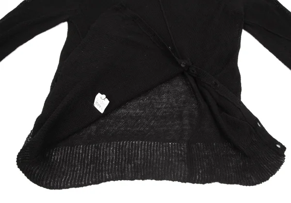 スナオクワハラsunao kuwahara コットンボタンデザインメッシュニットセーター 黒M K-130983_011