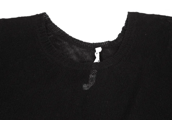 スナオクワハラsunao kuwahara コットンボタンデザインメッシュニットセーター 黒M K-130983_003