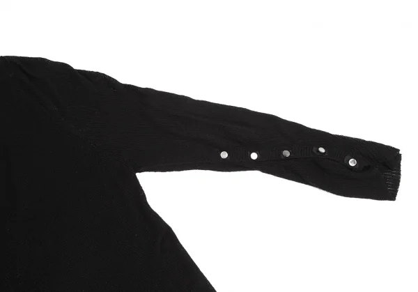 スナオクワハラsunao kuwahara コットンボタンデザインメッシュニットセーター 黒M K-130983_004