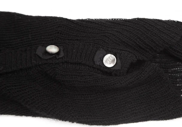 スナオクワハラsunao kuwahara コットンボタンデザインメッシュニットセーター 黒M K-130983_005